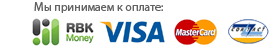 Принимаем к оплате: VISA, MASTERCARD, RBK Money